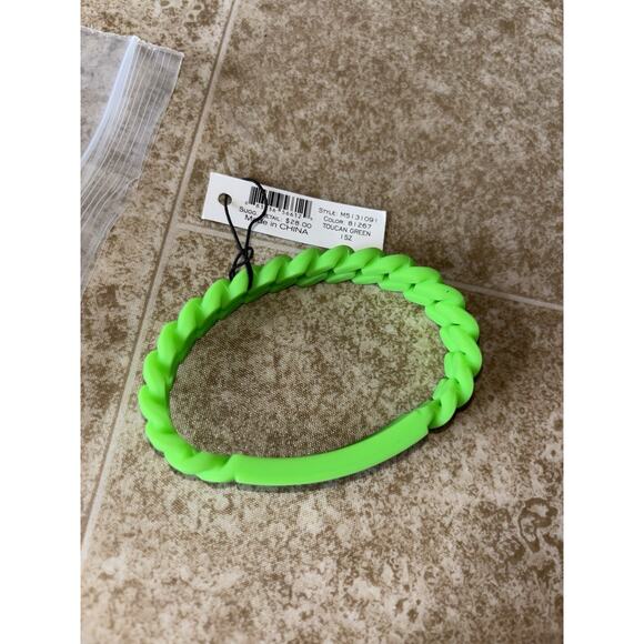 Marc By Marc Jacobs Toucan Green Braided Silicone Rubber Bracelet - Picture 1 of 8